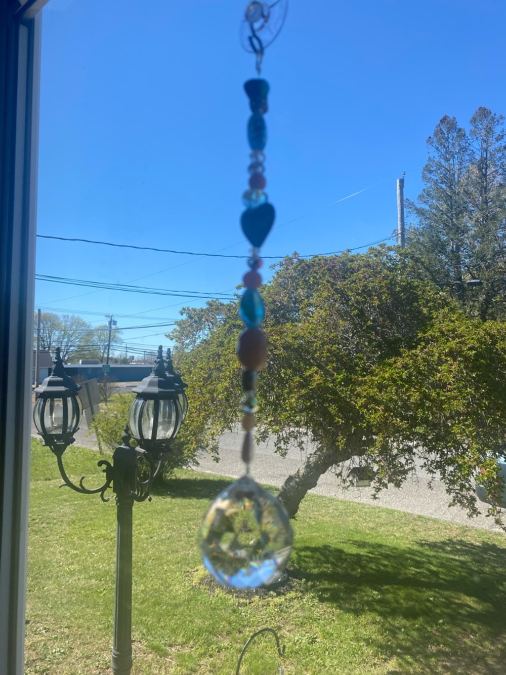 Crystal Suncatcher Handmade - Teal & Coral NWOT - Picture 5 of 12